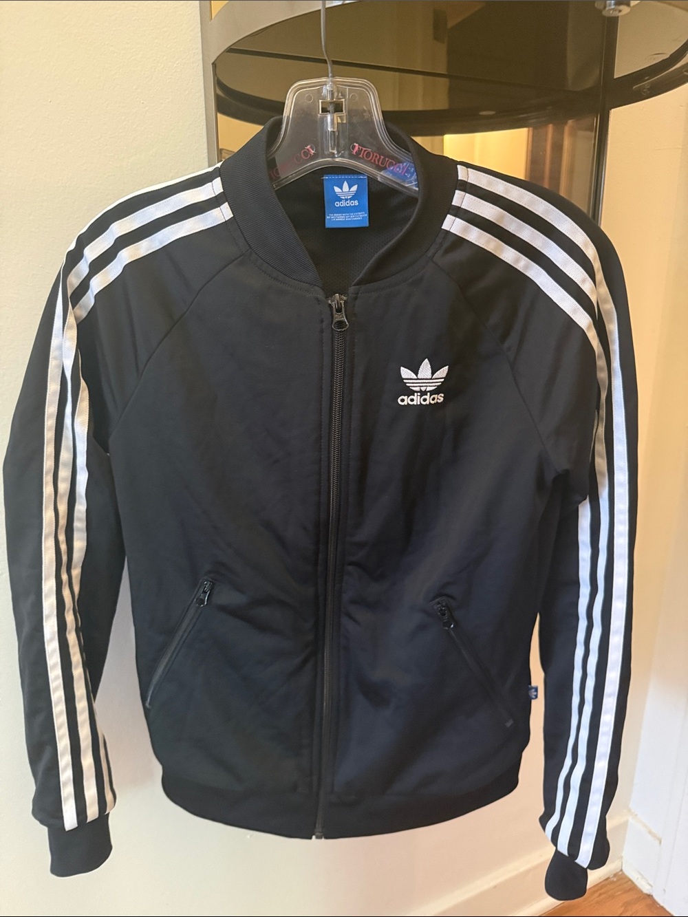 adidas Originals Women’s “Big Trefoil” SST Track Jacket in Black and White